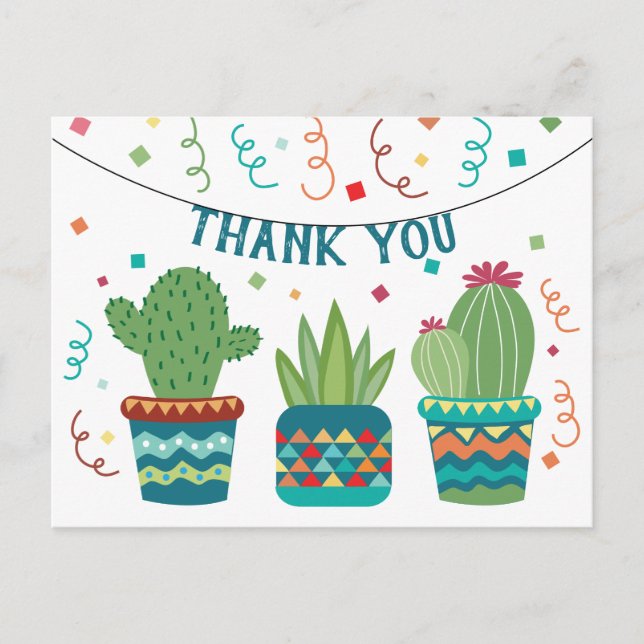 Carte Postale Fête de Cactus Merci Cinco De Mayo (Devant)