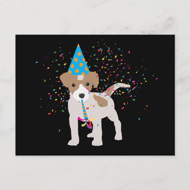 Carte Postale Fête de chien - Animaux Chiot ayant une fête (Devant)