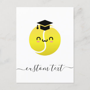 Carte Postale Fête de fin d'études de tennis Texte personnalisé