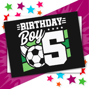 Carte Postale Fête de football de 5 ans pour garçon de 5 ans