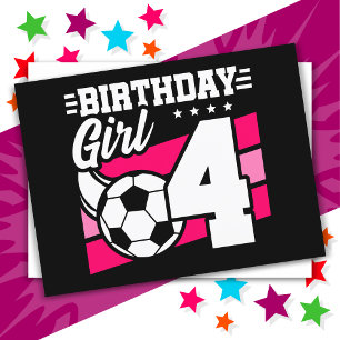 Carte Postale Fête de football de soccer pour enfant de 4 ans 4e