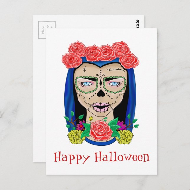 Carte Postale Fête de Halloween Zombie Cinco de Mayo (Devant / Derrière)