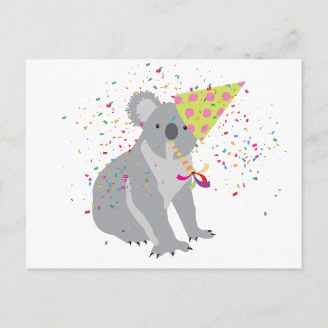 Carte Postale Fête de Koala - Les Animaux Font la Fête (Devant)