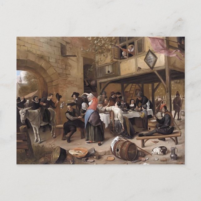 Carte Postale Fête de la Chambre des rhétoriciens par Jan Steen (Devant)
