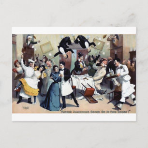 Carte Postale Fête de la maison vintage amusante