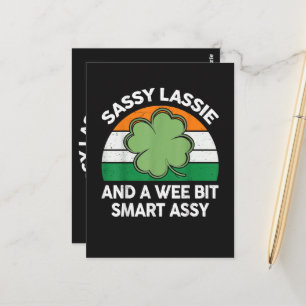 Carte Postale Fête de la Saint-Patrick Sassy Lassie Drôle Shamro