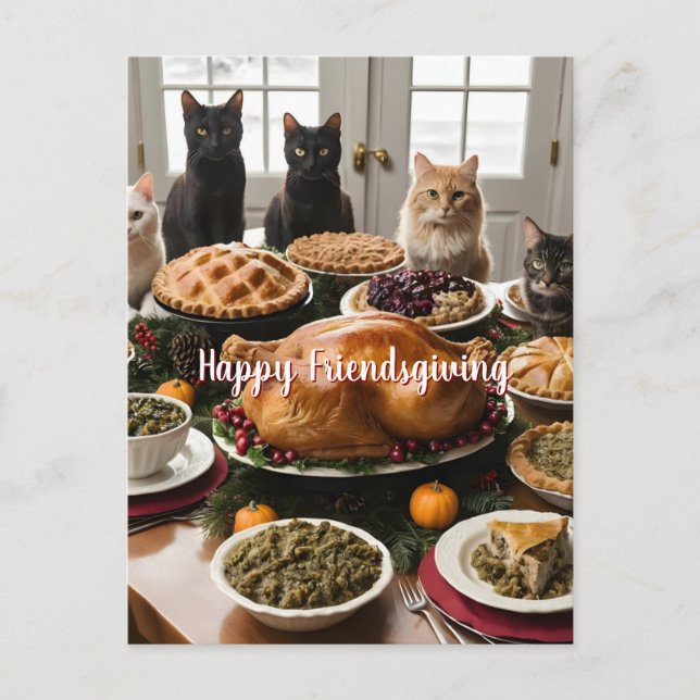 Carte Postale Fête de l'Action de grâce entre amis (Devant)