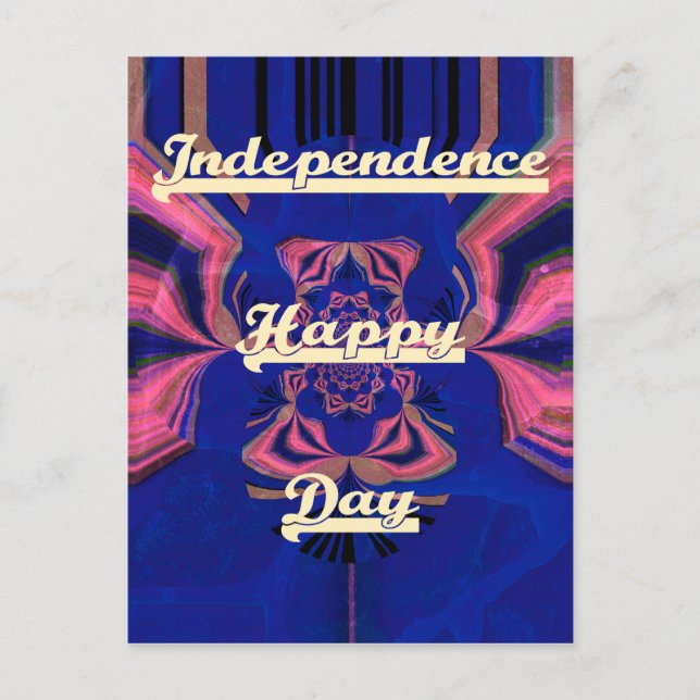 Carte Postale Fête de l'Indépendance Abstraite Art (Devant)
