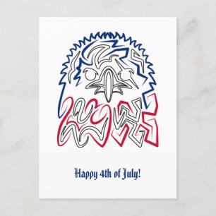 Carte Postale Fête de l'Indépendance Aigle américain