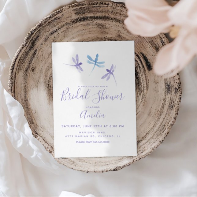 Carte Postale Fête de mariage aux libellules peintes à la main v (Créateur téléchargé)