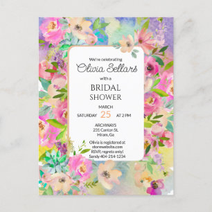 Carte Postale Fête de mariage florale lumineuse