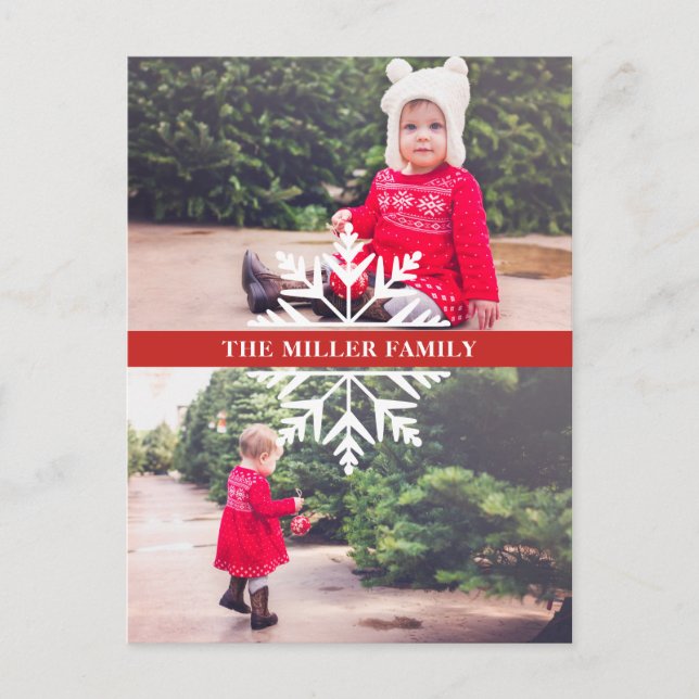 Carte Postale Fête de neige 2 photos (Devant)