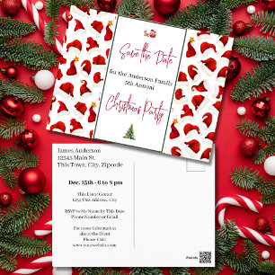 Carte Postale Fête de Noël de la famille Sauvez la date Santa Ha