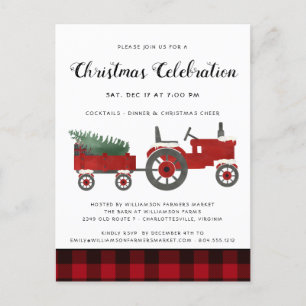 Carte Postale Fête de Noël Russe Buffalo Plaid Fête
