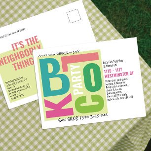 Carte Postale Fête de quartier estivale de style rétro