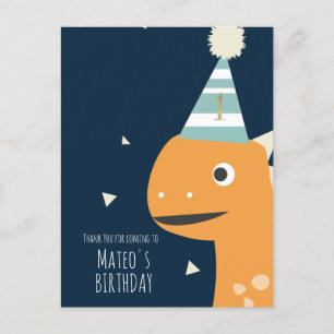 Carte Postale Fête de remerciement d'anniversaire de dinosaure o