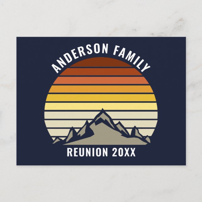 Carte Postale Fête de réunion de famille Sunset Mountain personn (Devant)