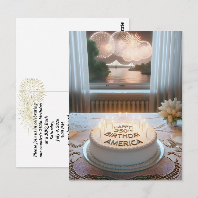 Carte Postale Fête des 250 ans de l'Amérique (Devant / Derrière)