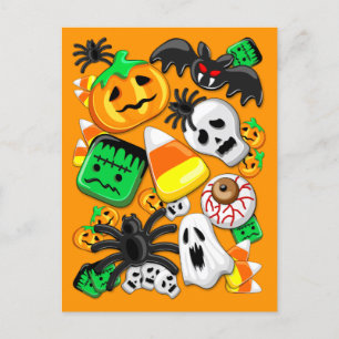 Carte Postale Fête des Candies Éffrayantes d'Halloween
