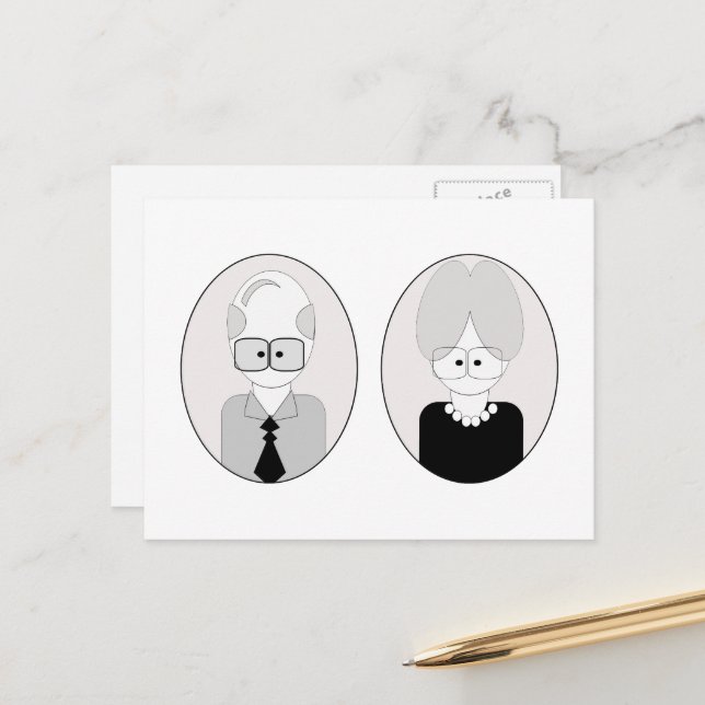 Carte Postale Fête des grands-parents - Couple (Devant/Arrière en situation)