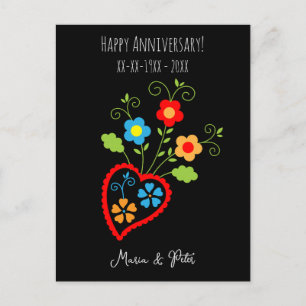 Carte Postale Fête des mariages portugais en fleurs