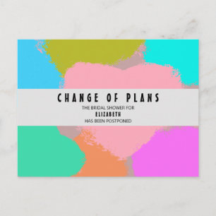 Carte Postale Fête des mariées Changement de plan Coeurs
