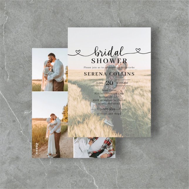 Carte Postale Fête des mariées de calligraphie cardiaque (Créateur téléchargé)