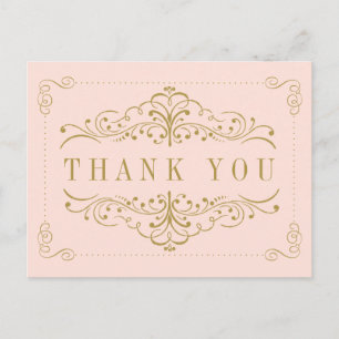 Carte Postale Fête des mariées de rotation orange rose et or