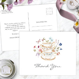Carte Postale Fête des mariées fleur sauvage Tea Party