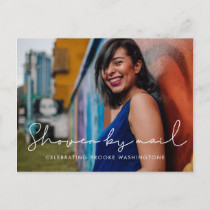 Carte Postale Fête des mariées manuscrite minimaliste par la pos