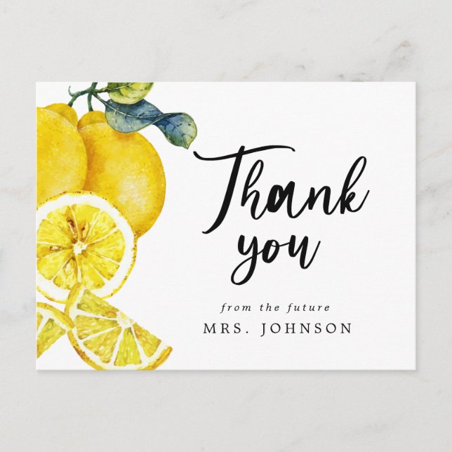 Carte Postale Fête des mariées Merci aux citrons d'été (Devant)