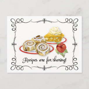 Carte Postale Fête des mariées Recette Desserts Scrolls Rétro
