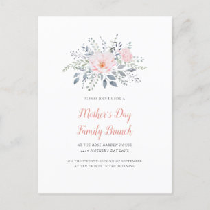 Carte Postale Fête des Mères Blush Floral Invitation