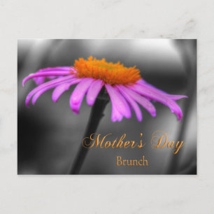 Carte Postale Fête des mères Brunch Conflower violet et orange
