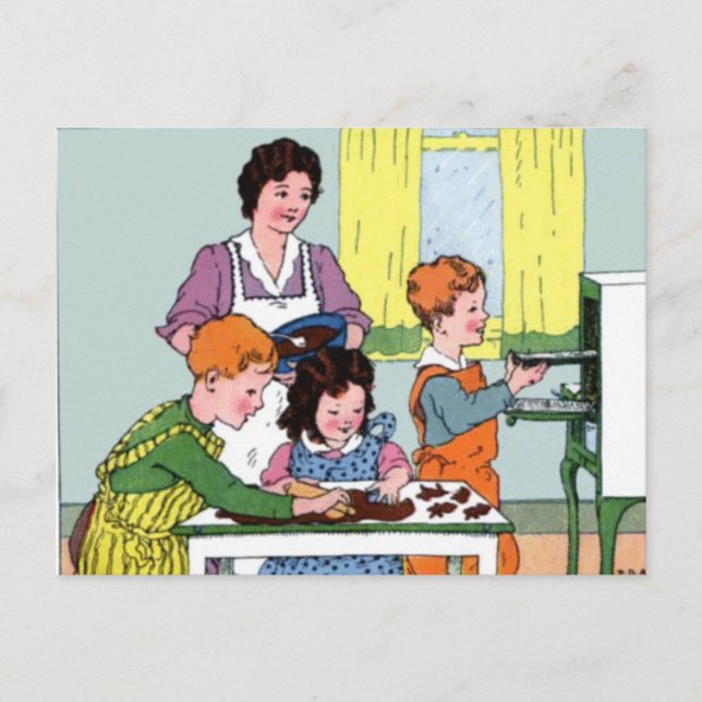 Carte Postale Fête des mères Cuire avec maman (Devant)