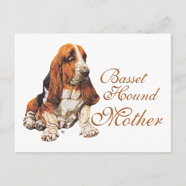 Carte Postale Fête des mères de Basset Hound (Devant)