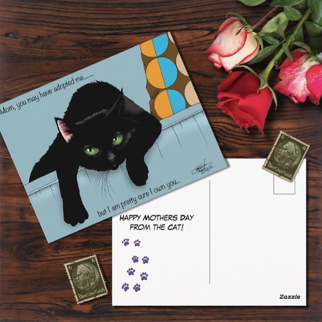 Carte Postale Fête des mères de chats noirs (Créateur téléchargé)
