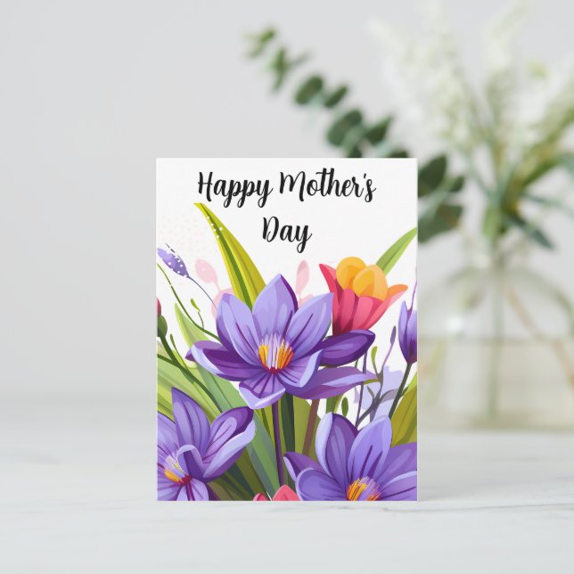 Carte Postale Fête des mères fleurs sauvages (Debout devant)