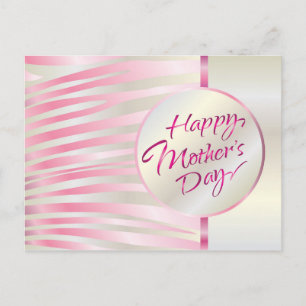 Carte Postale Fête des Mères Gold Lettering Elegant Rose Luxe