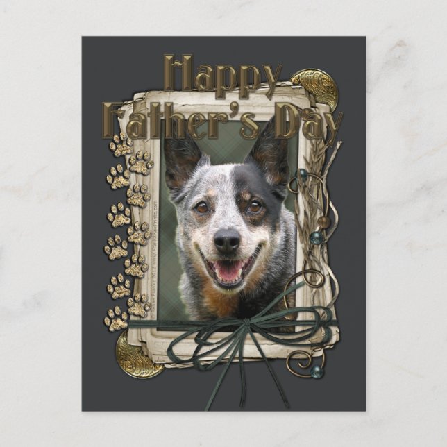 Carte Postale Fête des pères - Poches de pierre - Chien de bétai (Devant)