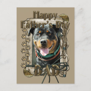 Carte Postale Fête des pères - Poches de pierre - Rottweiler