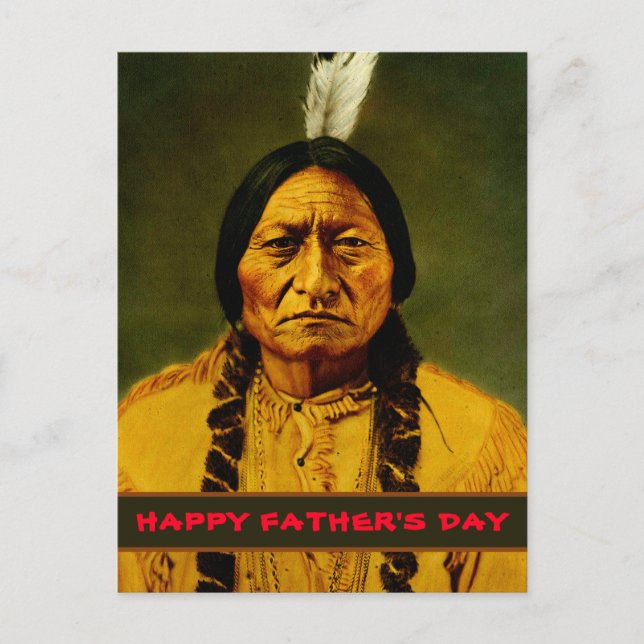 Carte Postale Fête des pères tribale de Sitting Bull des Amérind (Devant)
