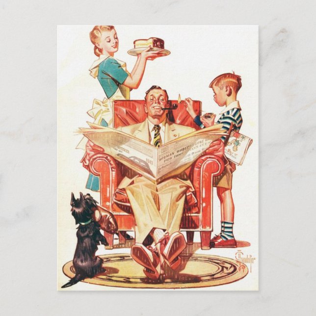 Carte Postale Fête des pères vintage (Devant)
