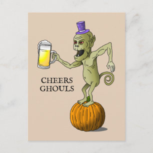Carte Postale Fête d'Halloween des goules