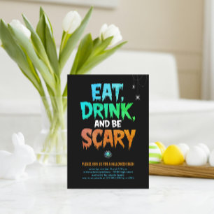 Carte Postale Fête d'Halloween 'Manger, Boire et être Effrayant'