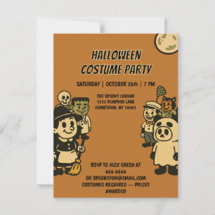 Carte Postale Fête du costume d'Halloween monstre ironique
