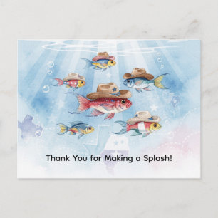 Carte Postale Fête du Poisson thème Texas MERCI