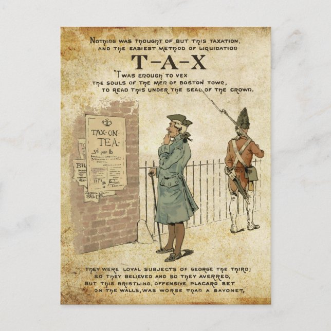 Carte Postale Fête du thé de Boston (Devant)