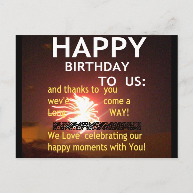 Carte Postale Fête Fireworks avec message Merci (Devant)