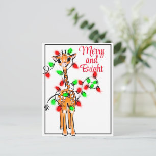 Carte Postale Fête Giraffe   feux verts rouges